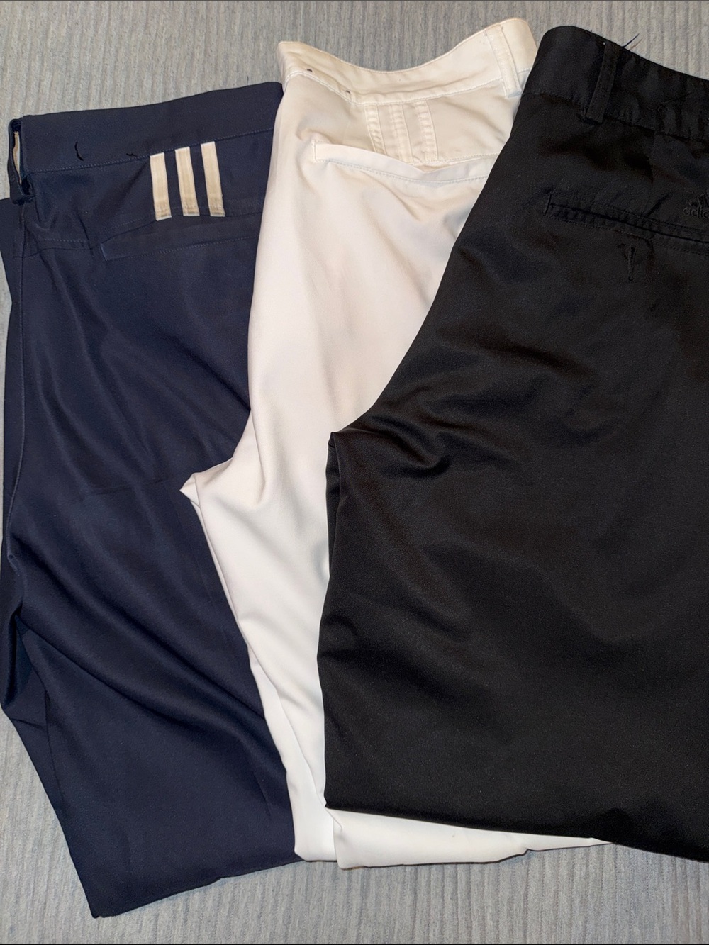 Adidas Men's Performance Chino Pants - Navy, White, Black. Size 36x32